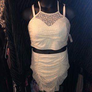 ***sold***Torrid crochet swim suit ivory size 2